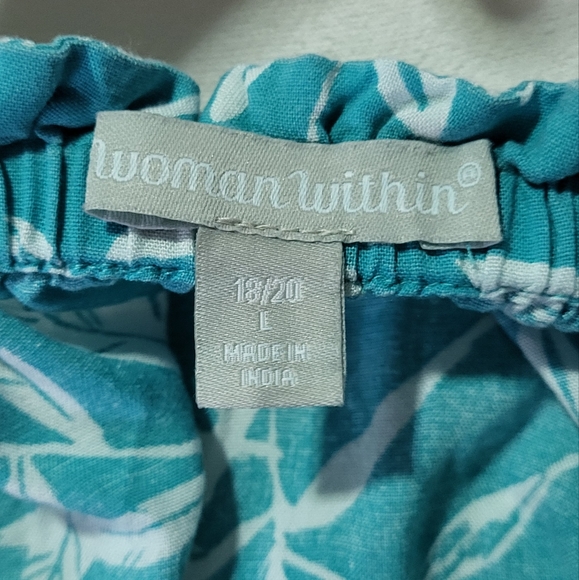 Women Within Women's Turquoise Cold Shoulder Short Sleeve Blouse Size Large - Picture 5 of 12